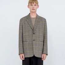 씨오큐 남성용 WOOL BLEND CHECK BLAZER