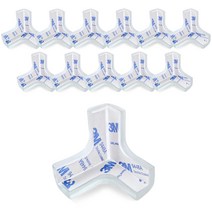 네츄럴파크 PVC 3면 코너 보호대 12p + 초강력 양면테이프, 투명(보호대), 1세트
