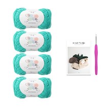 모스 스티치 네키 머플러 뜨개질 DIY 패키지, 1세트, 뜨개실(214 스카이민트), 바늘(랜덤발송)