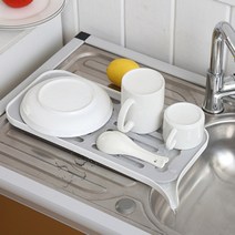 유니즈 자동 물 빠짐 식기 건조대 1단, 화이트
