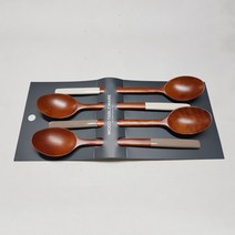 옻칠 투톤 숟가락 2종 x 2p 세트, 베이지