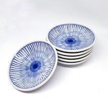 블루스케치 미니접시 9cm, 혼합색상, 6개