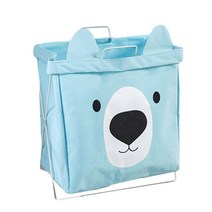 베어 폴딩 런드리 바스켓, 블루, 1개