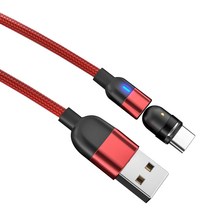 라온 3in1 마그네틱 고속충전 케이블 + 커넥터 3종, 2m, 레드, 1세트