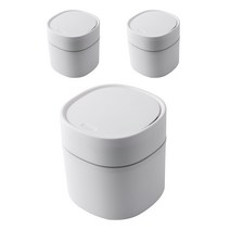 생활의아이콘 나만의 간편 원터치 버튼형 쓰레기통, 백색, 3개