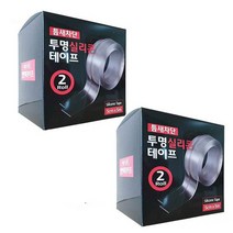 엠엔피라이프 틈새차단 투명 실리콘테이프 5cm x 5m, 4개