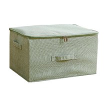 마켓에이 코튼 린넨 접이식 지퍼 보관함 S, 그린, 1개