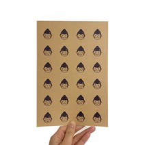 룩아트 꾸니니 곰신 큰원형 스티커 공군 24p, 크라프트, 1개