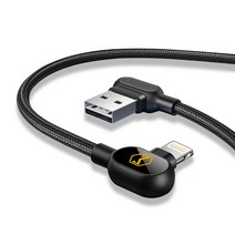 맥도도 90도 LED 라이트 8핀 케이블 아이폰 / 아이패드 1.2m, 블랙, 1개