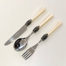 EME 커트러리 3종 x 2p 세트, 아이보리, 디저트나이프 2p + 디저트스푼 2p + 디저트포크 2p