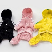 런웨이멍멍 반려동물 기모 트레이닝 올인원, 핑크