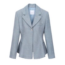 에스쏠레지아 여성용 원버튼 트위드 자켓