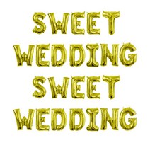 SWEET WEDDING 결혼기념일 이벤트 파티 풍선, 골드, 2개
