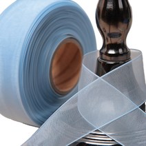 포장넷 기본 오간디 리본끈 25mm, 하늘, 45m