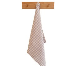 비에스 체크 키친크로스 패브릭 테이블 매트, 연보라, 50 x 40cm