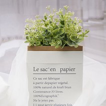 조화 가든플라워 인테리어 믹스부케 페이퍼백 세트 소, 화이트