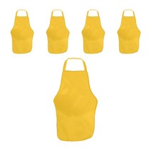 손님용 목끈형 방수 앞치마, 옐로우, 5개