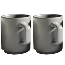 레인보우 파스텔 무광 머그잔 350ml, 그레이, 2개