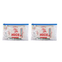 블루 지퍼 파우치, 혼합색상, 2개