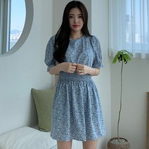 아니플 플라워 패턴 플레어 쉬폰 미니 원피스 OPS6298K14