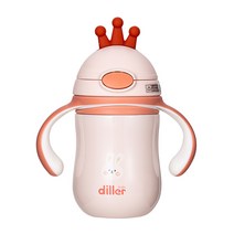 캐리보틀 크라운 세이프티 스테인레스 스틸 보온보냉 빨대컵 280ml, 핑크, 1개
