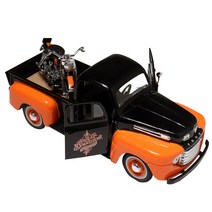 마이스토 1 : 24 할리데이비슨 픽업 작동완구세트, 오렌지 + 블랙