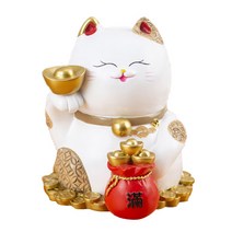 데코 행운의 고양이 저금통, 브라운, 1개