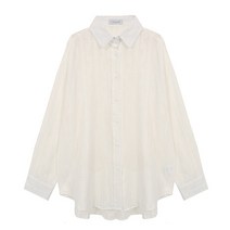 탱커스 여성용 베이직 루즈핏 카라 코튼 셔츠