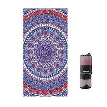 큐랑 극세사 비치타올 원형 빈티지 SY01 그물백 포함 80 x 160 cm, 레드, 1개