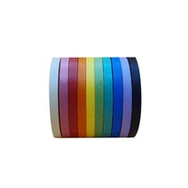 무지개색 종이 마스킹 테이프 10종 세트 10mm x 40m, 10개