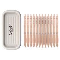 자바펜 제트라인 비즈 빈티지 볼펜 0.7mm 12p + 소울메이트 펜트레이 랜덤발송 세트, 피치, 1세트