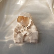 그루밍독 반려견 어반 캐주얼 무지 후드티, 아이보리