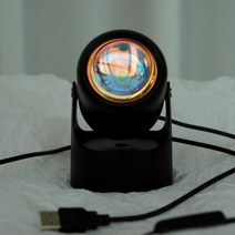 트렌디큐브 벽설치가능 선셋 무드등, 블랙 + 선라이즈 오렌지