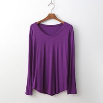 아이엠수 여성용 실켓슬림 긴팔 브이넥 티셔츠 2p