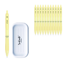 자바펜 제트라인 베이비 초저점도 유성볼펜 0.38mm 12p + 펜트레이 세트, 옐로우(볼펜), 랜덤발송(펜트레이), 1세트