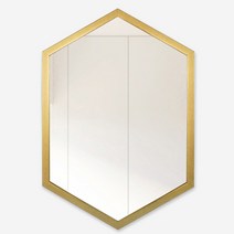 위미러 아뜰리에 골드 인테리어 벽걸이 육각거울 세로형 중형, 혼합색상