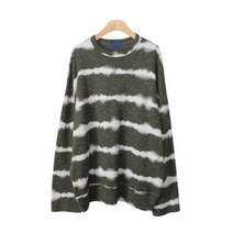 시크블랙 여성용 루혼 박시 빈티지 스트라이프 니트 맨투맨 NT3135K18