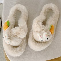 여성용 히봉봉 크로스 꼬임 따뜻한 뮬 슬리퍼