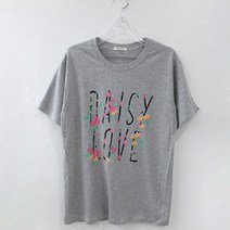 1015마켓 여성용 데이지 러브 오버핏 반팔 티셔츠