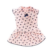 블랭크도그 강아지 꽃무늬 면 원피스, PINK