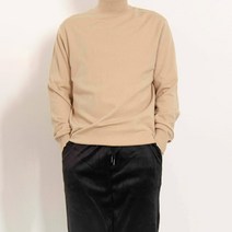 남성용 슬림핏 베이직 무지 반폴라 니트