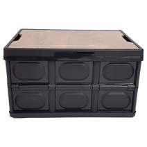 우드상판 폴딩박스 55L, 블랙, 1개