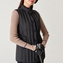 헤지스골프 여성용 버티컬 퀼팅 경량 다운 베스트 HWJU1D984BK