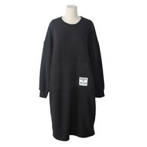 시크블랙 르개비 패치 롱 맨투맨 원피스 OPS7079K1B