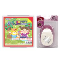 포코스 ReZo 모양펀치 R-36 + 종이나라 양면 색종이 10종 x 10p + 케이스, 1세트, 블링블링