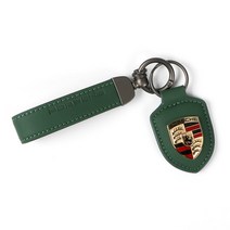 포르쉐 프리미엄 가죽 방패 키홀더, 다크그린