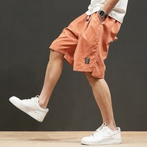마켓에이 남성용 피그먼트 라벨패치 반바지