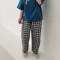 아동용 예니와동이 체크 면 바지