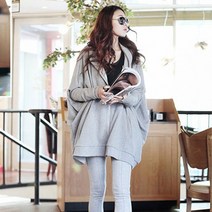 루나글램 빅사이즈 임산부 캐주얼 후드 기모 재킷