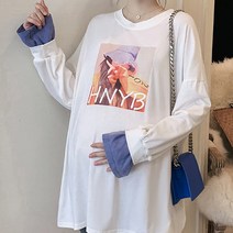 오버사이즈 패션 프린트 임부복 상의
